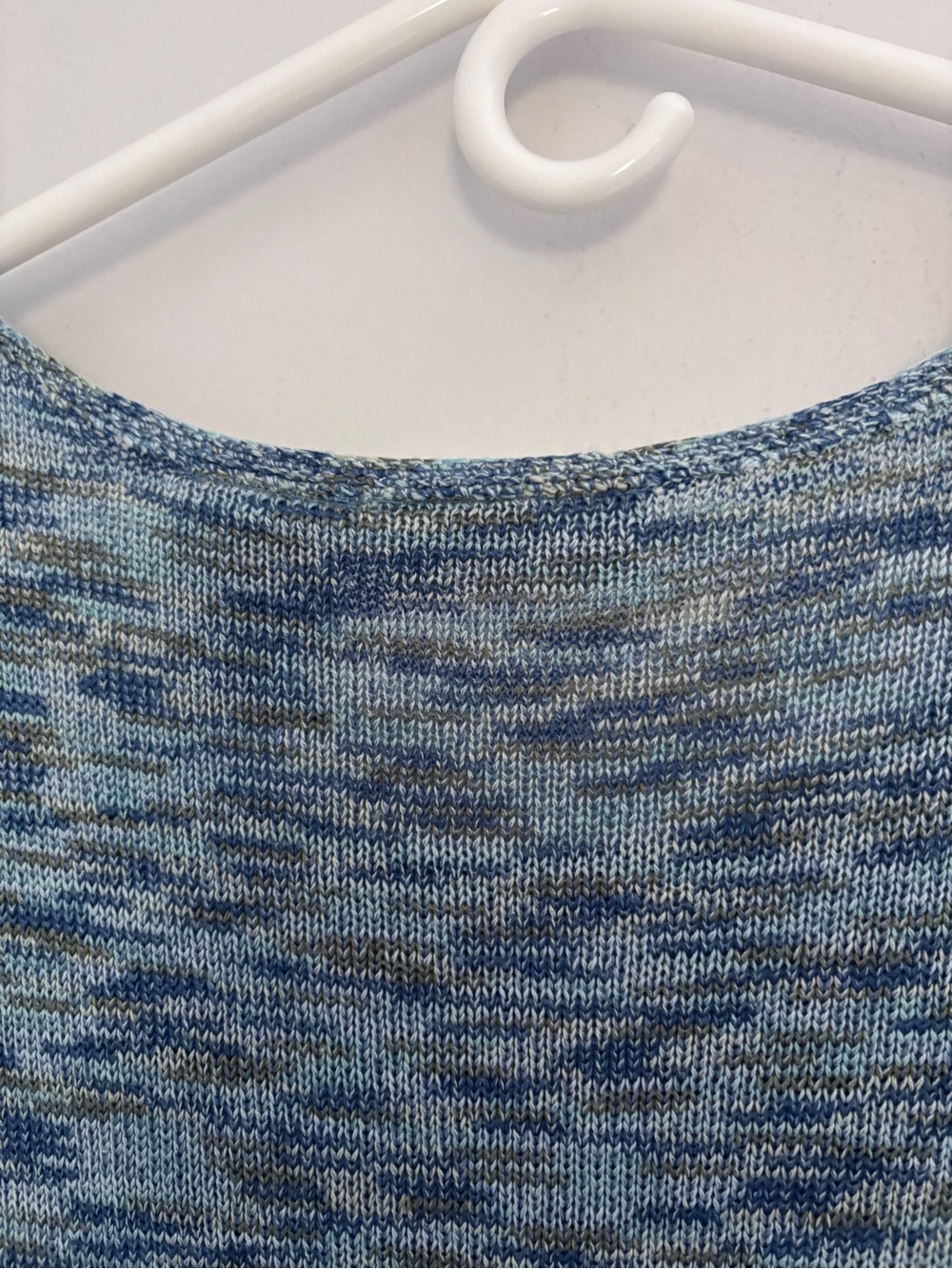 White Stag Lightweight Summer Blue Gray Knit Short Sleeve Sweater 18-20W - Picture 4 of 7